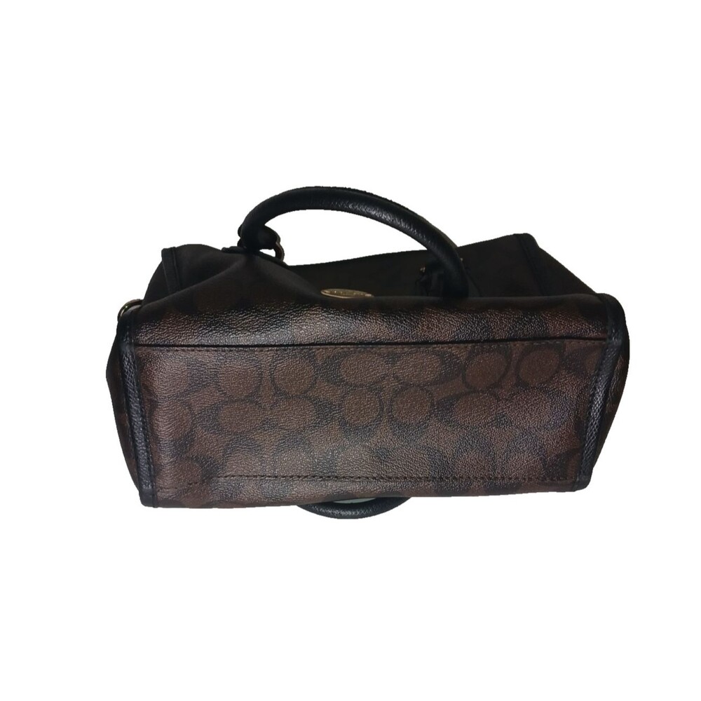 Coach Brown Signature Mini Satchel with Gold Hardware - Picture 9 of 13